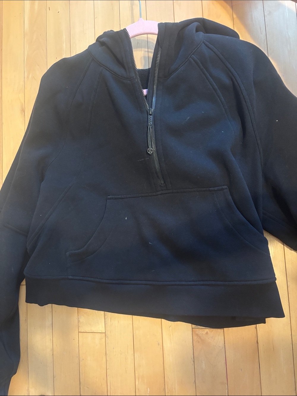 lululemon athletica Black Half-Zip Hoodie Sweatshirt